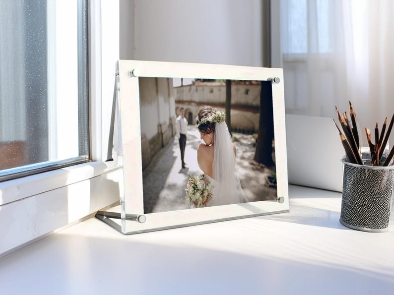 A4 Acrylic Floating Frame: Modern Tabletop Photo Display - Etsy