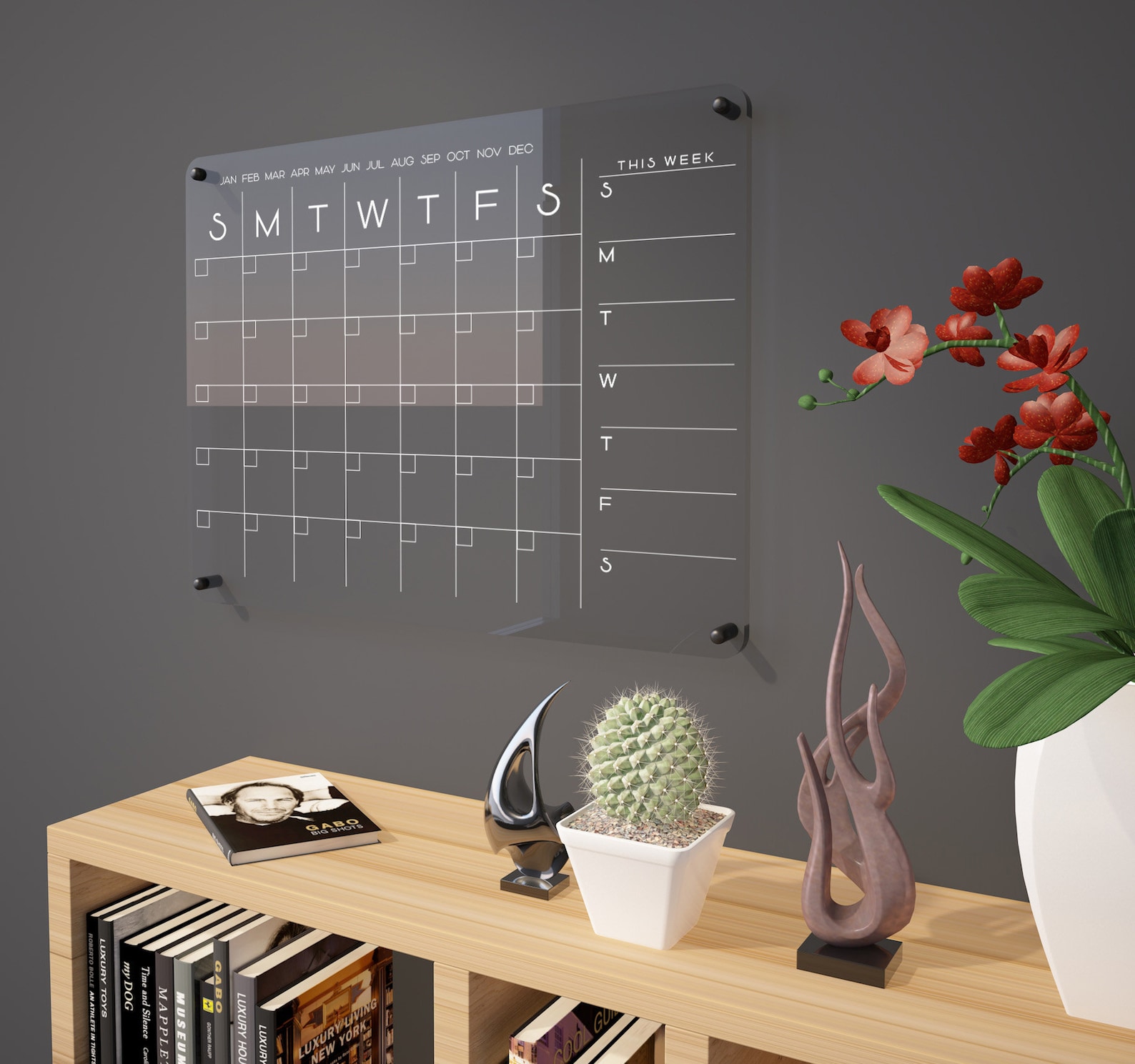 Large Wall Calendar Dry Erase Acrylic Calendar Custom Etsy