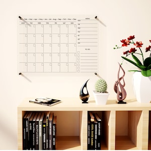 Personalized Acrylic Wall Calendar: Monthly Planner White Board