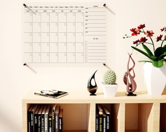 Dry Erase Acrylic Wall Calendar 2025 Monthly Large, Personalized 2025 Planner, Undated White Board With Notes, Oversized Weekly Calendar