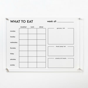 2023 Meal Planner Weekly, Dry Erase Undated Wall Planner 2023, White Board Personalization, Kitchen Office Or Home Board, Mother's Day Gift