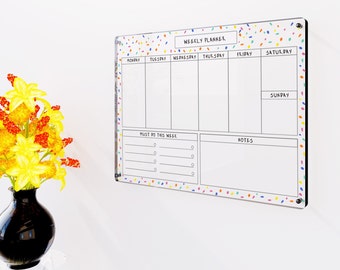 Personalized Acrylic Calendar , Dry Erase Board With Name, Clear Acrylic Calendar 2024, Modern Office Decor, Custom New Years Gift