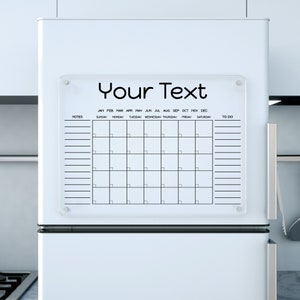 Dry Erase Magnetic 2024 Calendar For Fridge, Personalized Acrylic Family Planner, Fridge Calendar With To Do List, Refrigerator Calendar