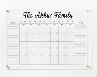 Acrylic Monthly Calendar, 2025 Large Wall Calendar, Dry Erase White Board, Monthly and Weekly 2024 Family Calendar, Glass Planner 2025