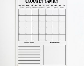 Acrylic Monthly Calendar - Personalized Dry Erase Large Calendar, Chalk Board For Wall, 2025 Daily Family Planner, Mothers Day Gift