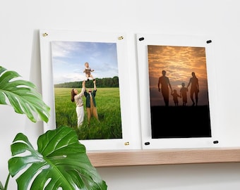 Custom Size Floating Acrylic Frame - Stylish Wall Art Display, Plexiglass Poster & Picture Frame, Clear Picture Frame, Poster Frame