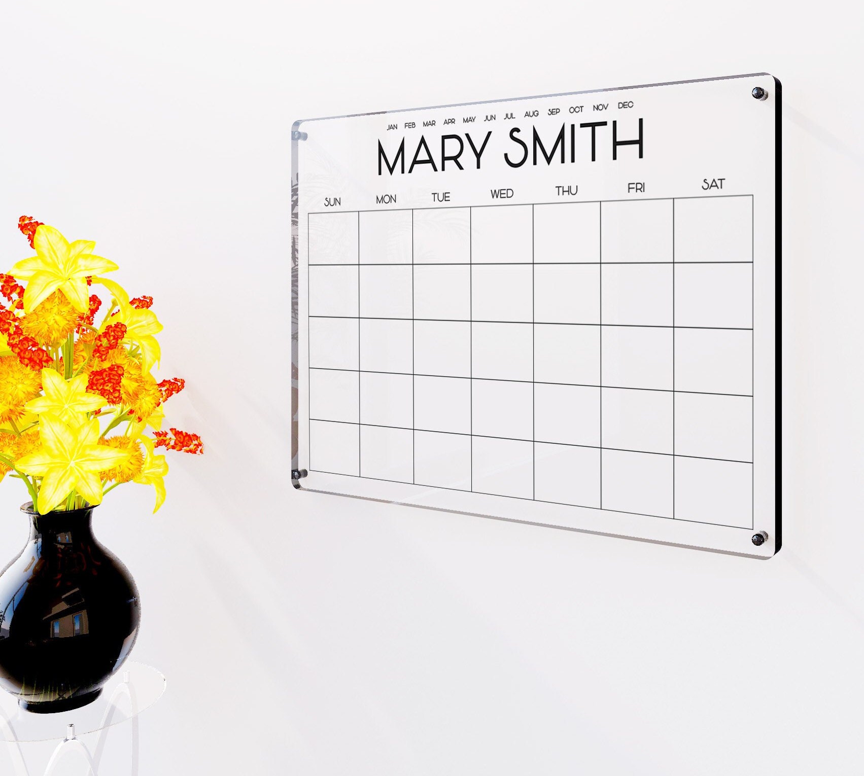 Custom Printing Acrylic Dry Erase Weekly Planner Calendar Whiteboard for  Wall, Wholesale