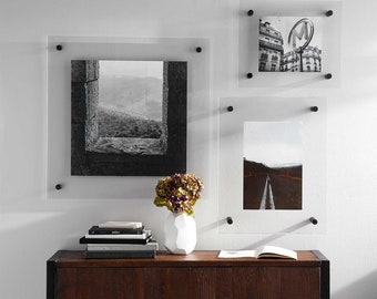 Wall art frame Acrylic Floating Picture Frame for Art, Puzzles, Diploma and more | Clear Floating Acrylic Picture Frame | Custom Sizes