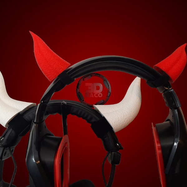 HeadsHorns Straight Evil - Gothic Teufelshörner für Kopfhörer, Headset Zubehör