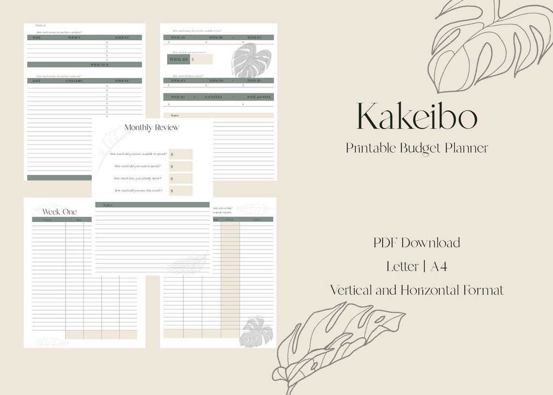 Simple Budget Planner Printable Kakeibo Layout Budget - Etsy