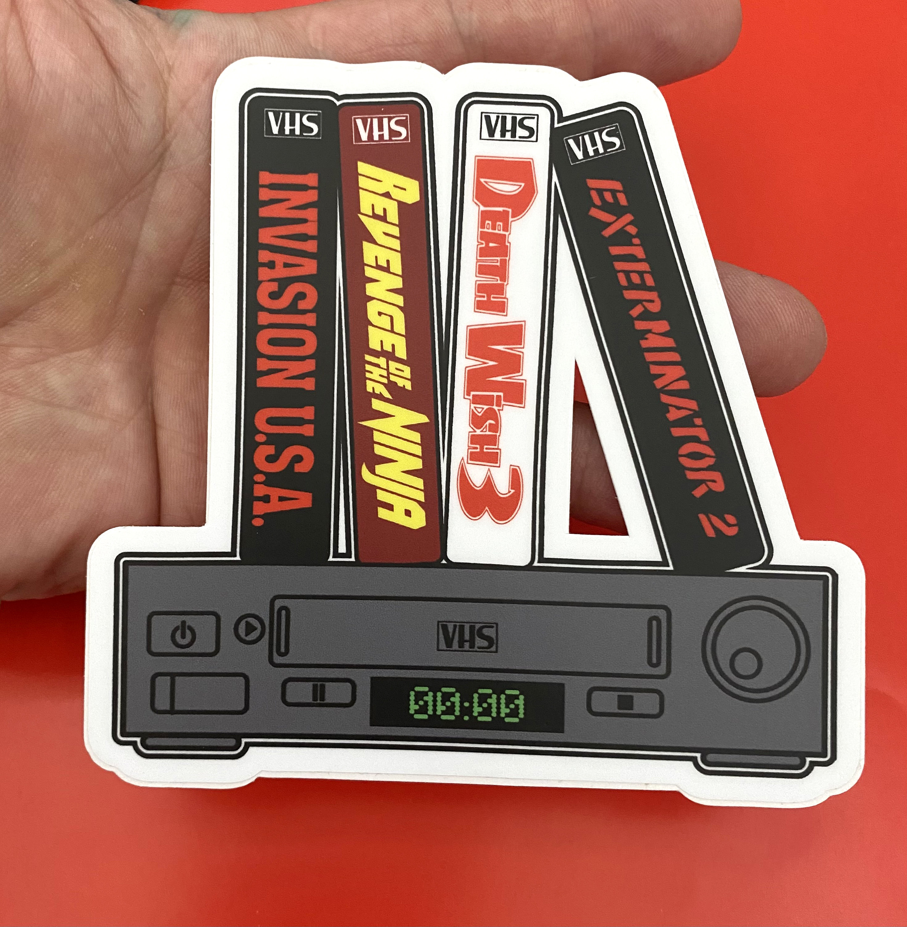 80 年代 VHS ダイカット ビニール ステッカー #1 巨大な 4 インチ 