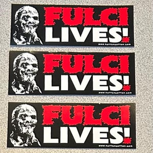 Set Of THREE! Small 5-Inch Fulci Lives Stickers! The Original Red & Black Style! Lucio Fulci!