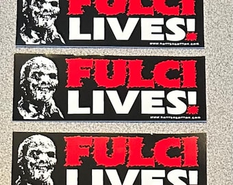 Set Of THREE! Small 5-Inch Fulci Lives Stickers! The Original Red & Black Style! Lucio Fulci!