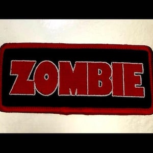 Zombie - Embroidered Patch With Iron-On Backing.