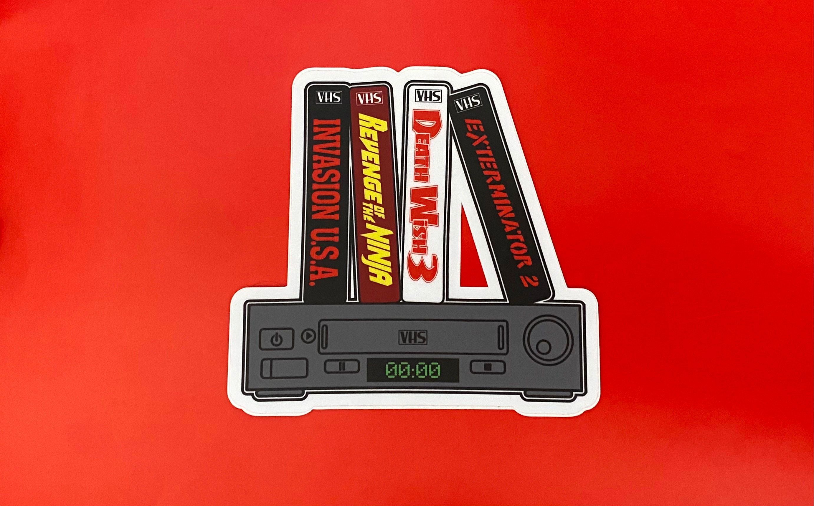 80 年代 VHS ダイカット ビニール ステッカー #1 巨大な 4 インチ