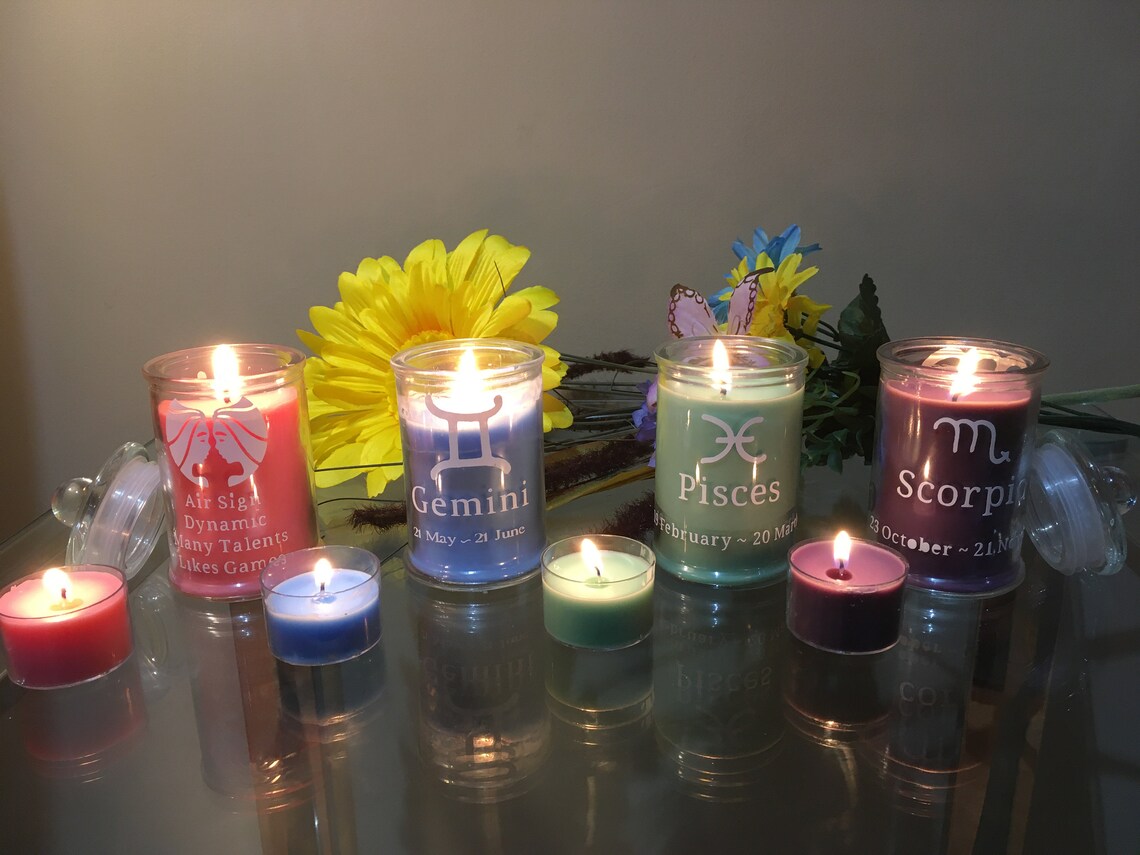 Zodiac Sign Scented Candles Etsy