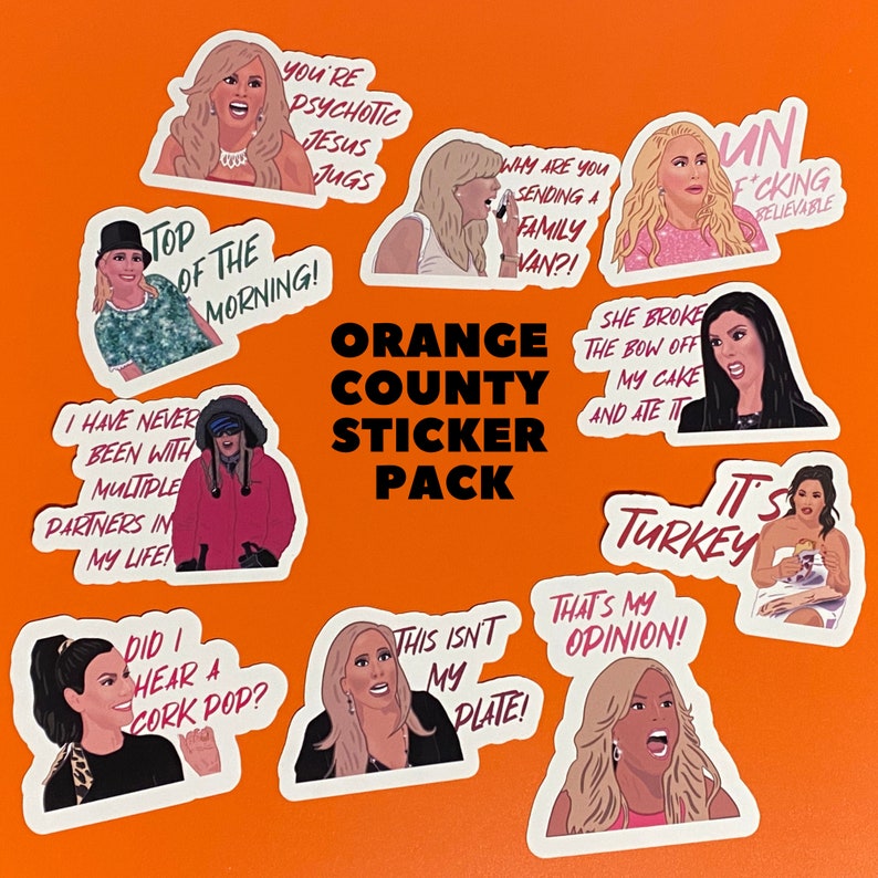 Real Housewives of Orange County 10 Sticker Pack Etsy
