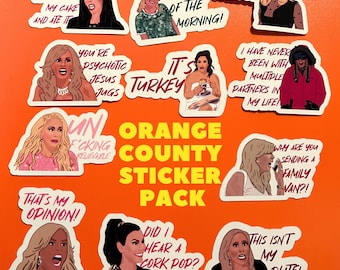 Paquete de 11 pegatinas de Real Housewives of Orange County