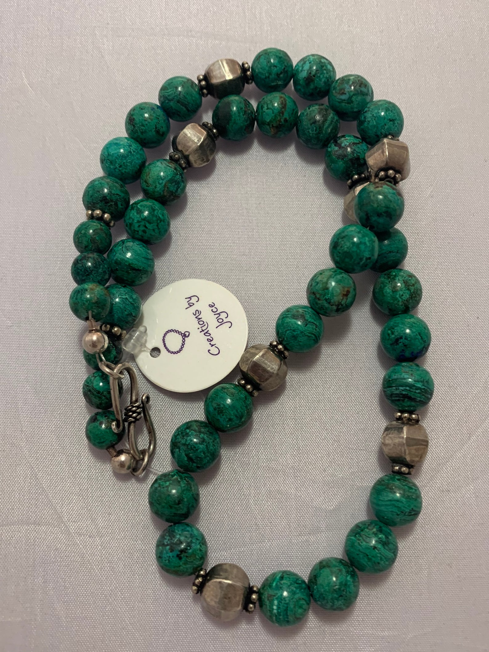 Jade sterling silver necklace Clearance