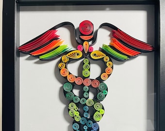 Quilling Art- Handgemachte Quilling Shadowbox- Papier Quilling Art.