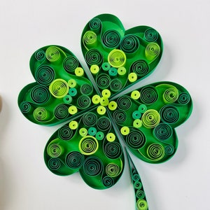 Quilling Art 4 leaf clover- Shamrock Quilling - Paper Quilling Decor- Good Luck Gift