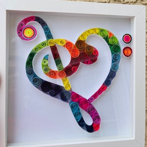 Quilling Art Treble clef -Music lover's Gift-Quilling wall Art - Quilling Bass clef- Handmade Paper Quilled Art- Unique gift