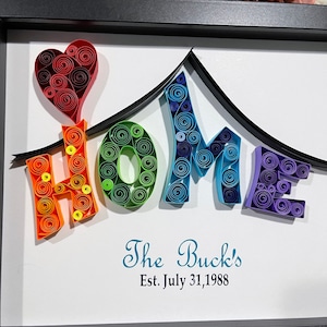 Quilling Art- Paper Quilling Decor- Quilling Paper Art-personalize housewarming gift