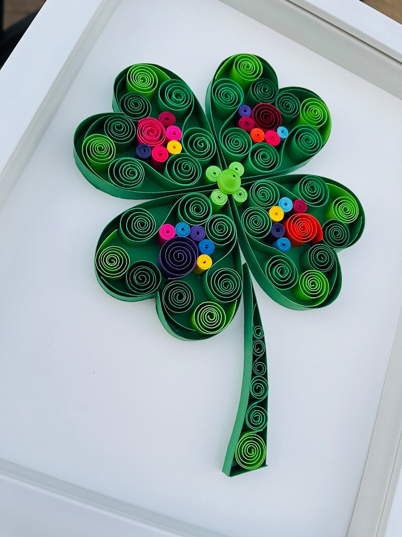 Quilling Art 4 Leaf Clover Shamrock Quilling Paper Quilling Etsy