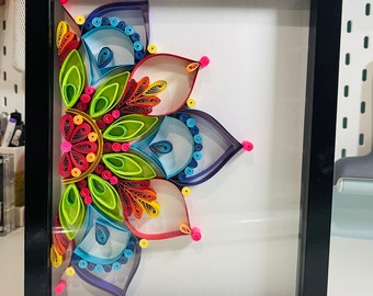 Handmade Quilling Wall Art – Colorful Half Mandala Design