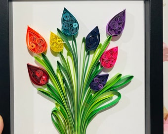 Paper Quilling Tulips - Paper Craft for Spring * Moms and Crafters