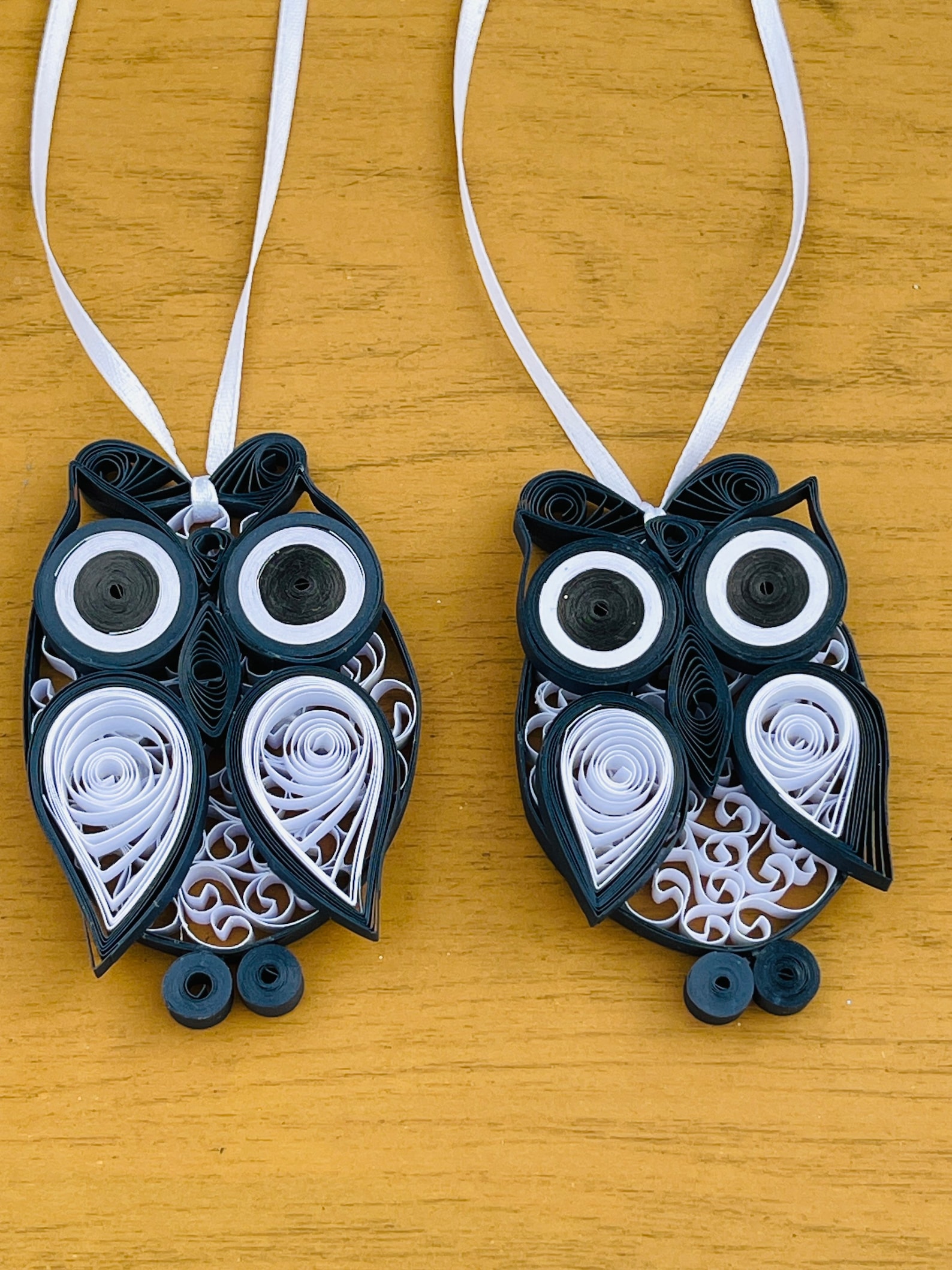 Owl Ornaments Paper Quilling Owls Handmade Quilling Owl Etsy