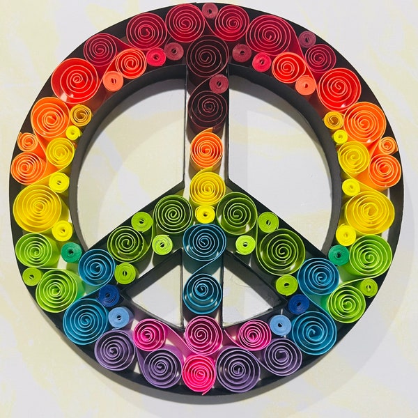 Quilling Paper Art  Peace sign -Quilling Wall Art-Unique Quilling Gift