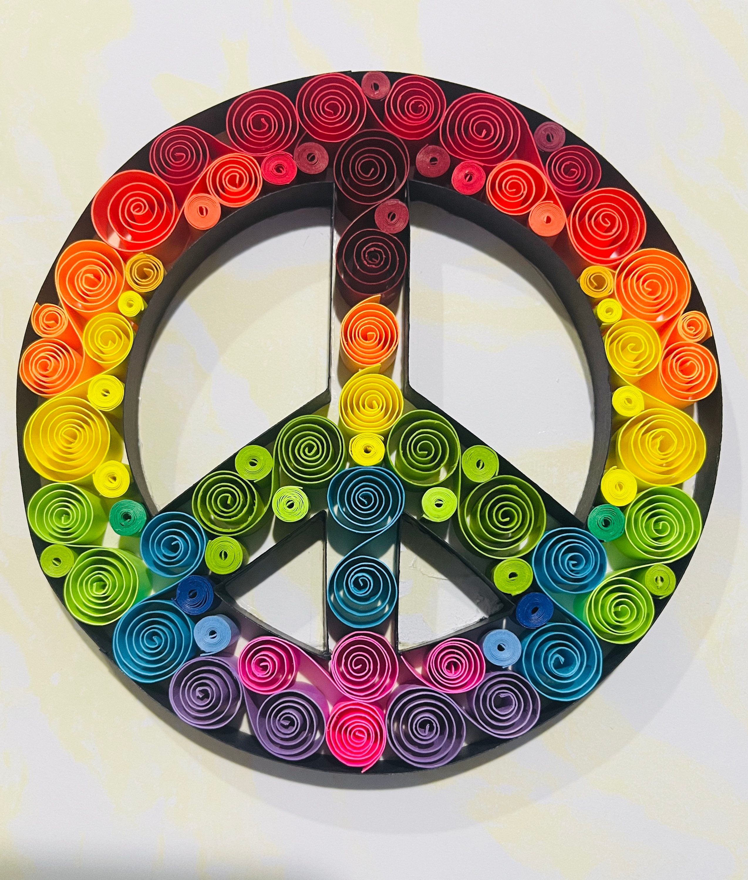 Quilling Paper Art Peace Sign -quilling Wall Art-unique Quilling