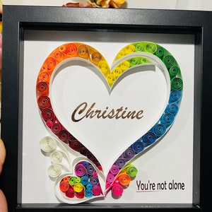 Wall Decor Quilling- Quilling Art -Framed Quilling Art- Anniversary Gift-Quilling Heart