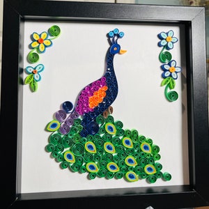Paper Quilling Wall Art - Quilling Art - Framed Quilling Art - Handmade Quilling Art