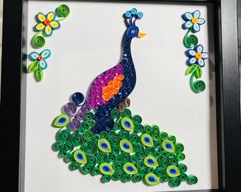 Pigeon / Bird / Quilling paper art / Framed art / Home wall decor