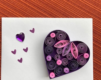 Paper Quilled Heart  - Paper Quilled Magnets - Paper Quilling Art - Anniversary gift - Paper quilling gifts