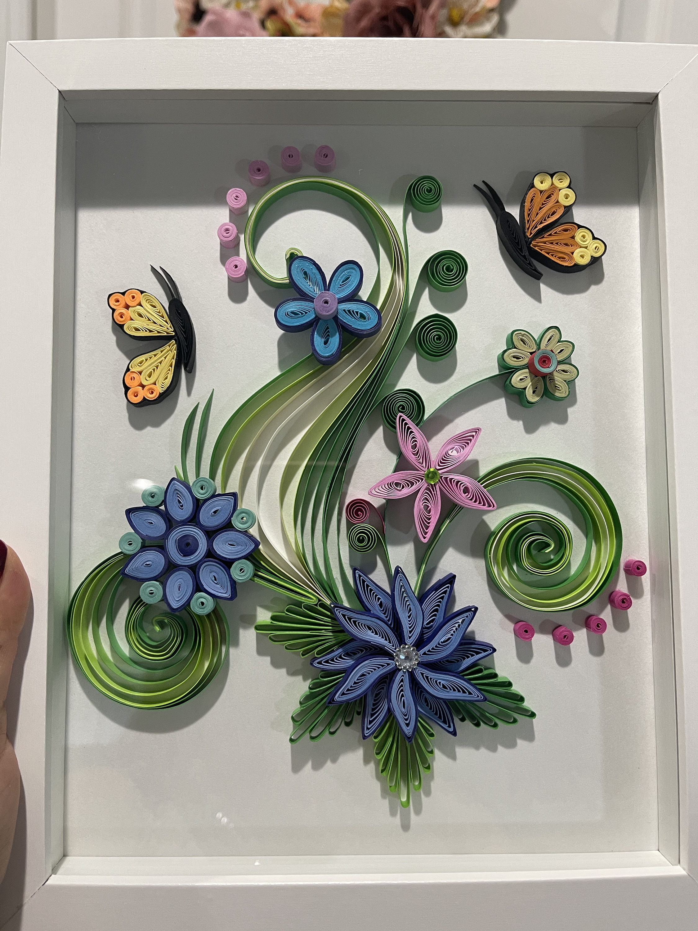Paper Quilled Flower - Quilling Art - Colorful Wall Frame - Quilling ...