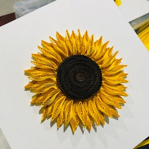 Framed Quilling Sunflower Art -Sunflower office art - Quilling Paper Art- Paper quilling gifts