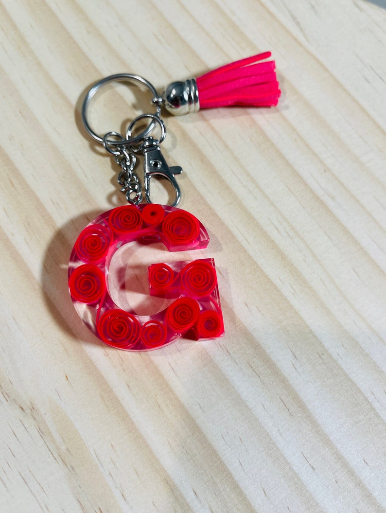Custom Resin Keychainspaper Quilled Resin Keychains Unique Etsy