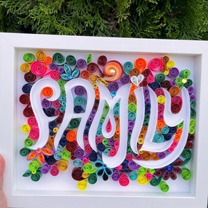 Paper Quilling Wall Art - Paper Quilling Wall Decor - Quilling Art - Family Frame Quilled Art