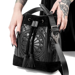 Sanctum - Gothic Bucket bag with Cathedral Motif