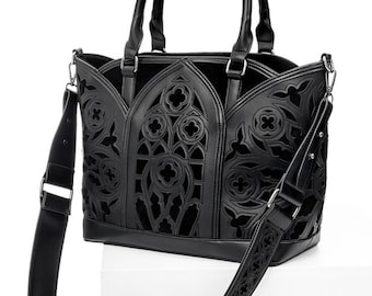 Catacombs - Gothic Shopper Tote Bag with Cathedral Motif