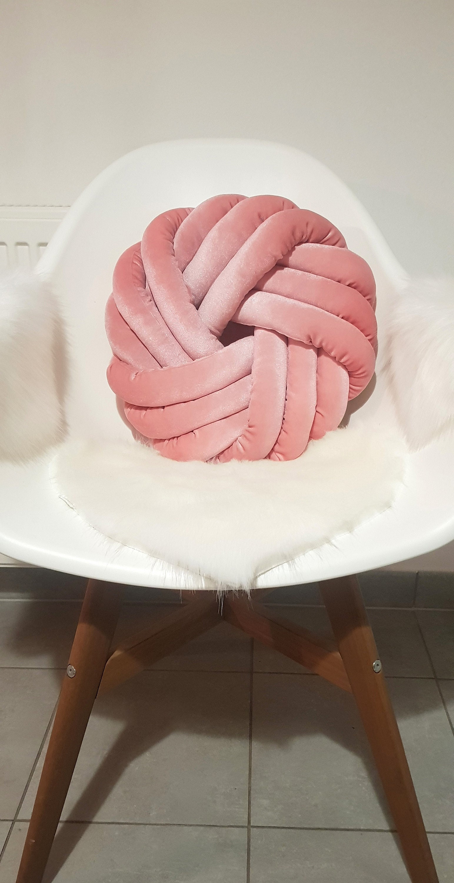 Coussin Rond à Nœuds, Coussin Nœud Etoile, Décoratif, Moderne, Décoration de Chambre Coucher, Sol Nœ