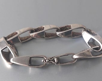 Vintage UNO A ERRE zilveren armband uit de jaren 1950, handgemaakt in Arezzo, Italië, gesigneerd, 800 AR. Cadeau.