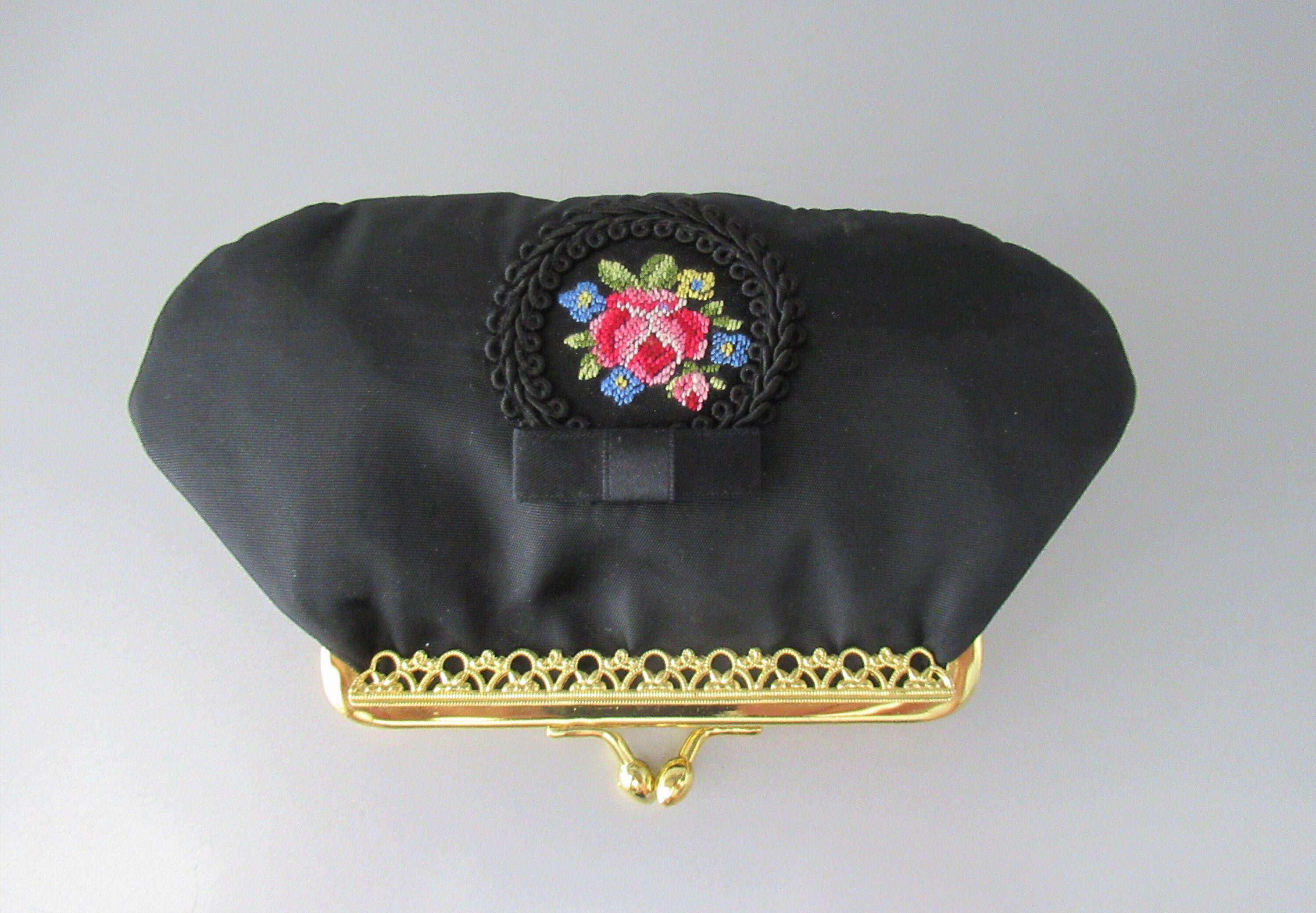 Vintage Petit Point Cosmetic Bag Make Up Bag Handbag Accessoire Coin Purse Portmonaie 16 cm x 9 cm