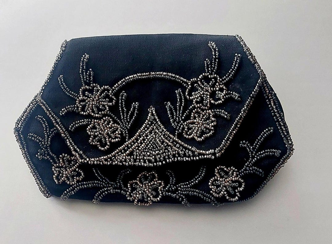 Art Deco Beaded Clutch , Small Evening Bag 17 Cm X 11 Cm - Etsy