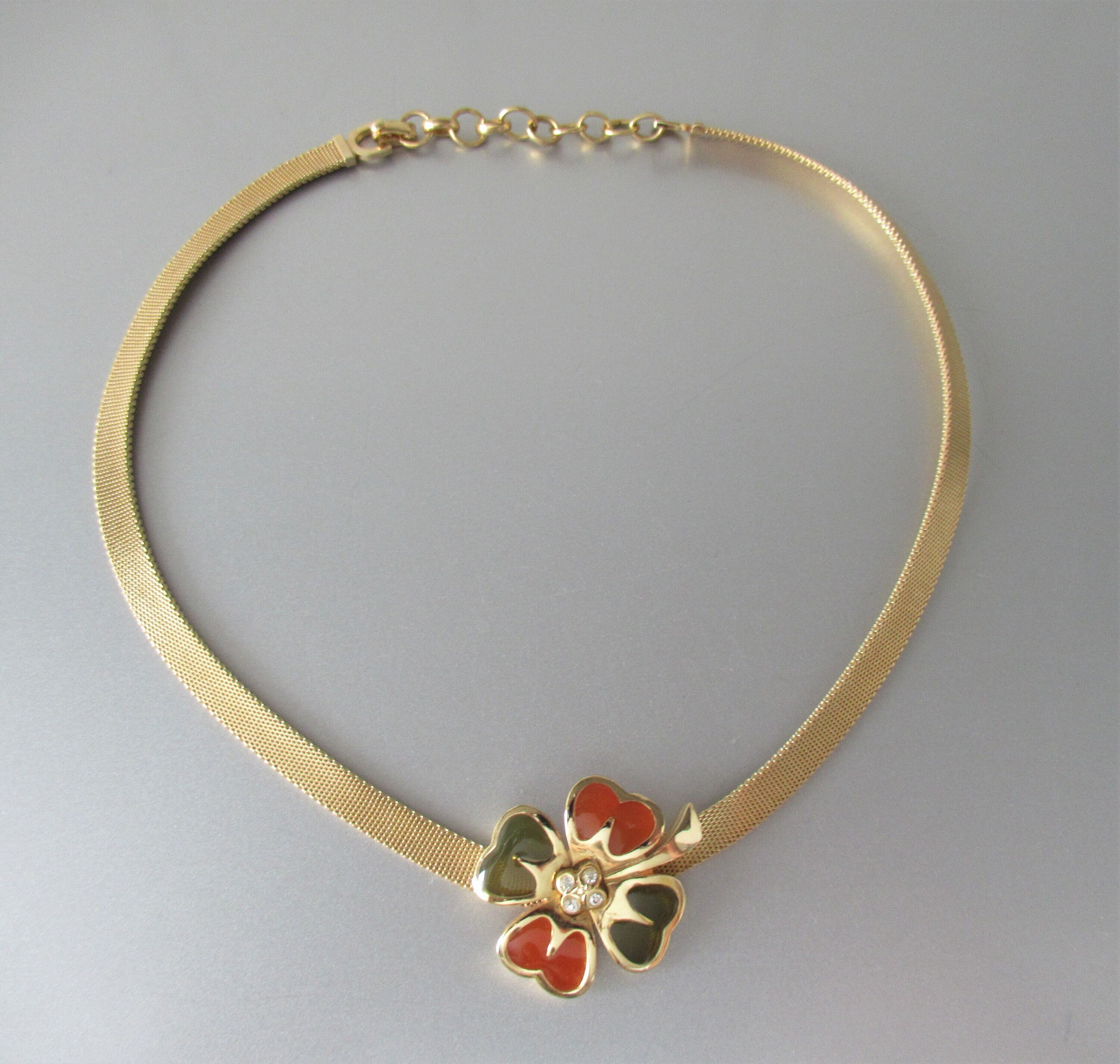 クリスチャンディオール　1970年頃 Chr.Dior GERMANY© Vijtage DIOR Signed Chr Dior Necklace Translucide Enamel Glass