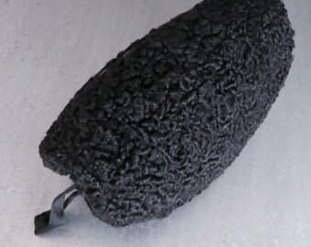 Bolsa antiga persa de pele de cordeiro, estilo manguito, Alemanha, década de 1910