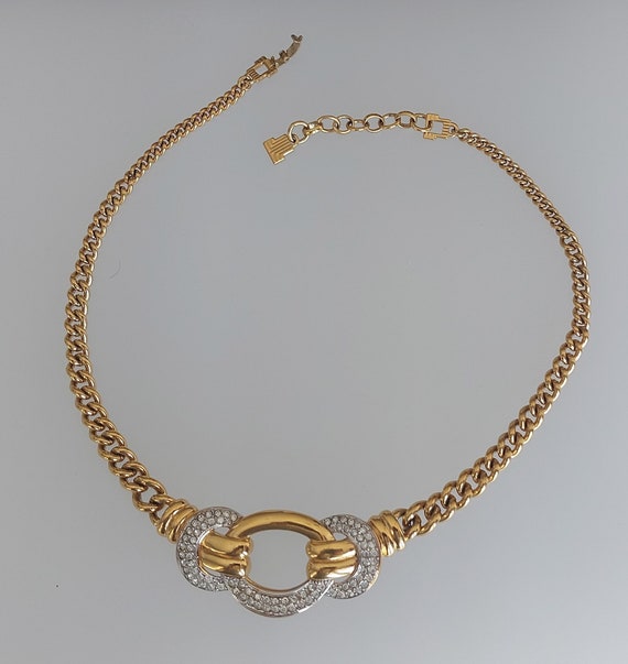 Vintage LANVIN Germany goldplated Necklace Rhnines